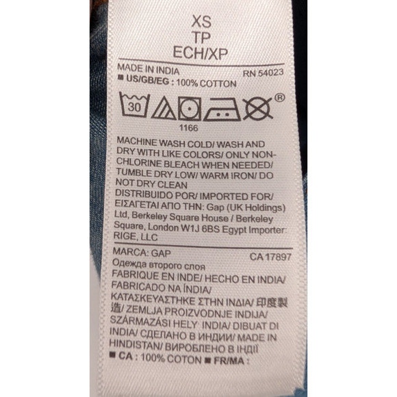 Gap Womens Pearl Snap Western Denim Shirt 100% Cotton XS Classic Cowgirl Boho - Picture 6 of 7